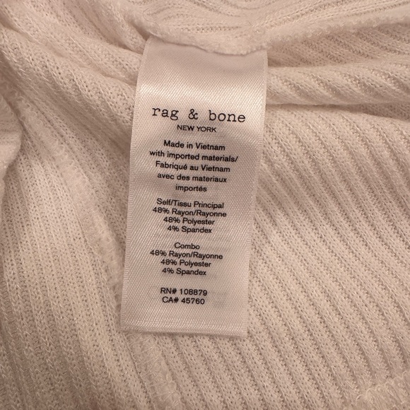 rag & bone White Button Down Ribbed Top - Picture 5 of 6